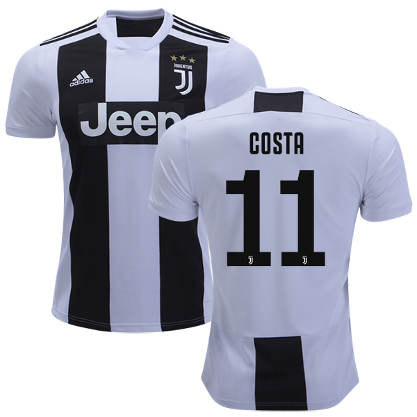 Douglas Costa Juventus FC Adidas White & Black Short Shirt : 18/19 Serie A Club #11 Men's Replica Home Soccer Jersey