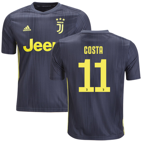 Douglas Costa Juventus FC Adidas Dark Carbon Short Shirt : 18/19 Serie A Club #11 Youth Replica Third Soccer Jersey